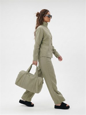 Parçalı Bomber Rahat Pantolon İkili Takım Kahverengi