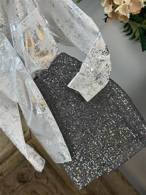 Payet Kumaş İçi Astarlı Beli Gizli Lastik Dikişli Tasarım Mini Etek 