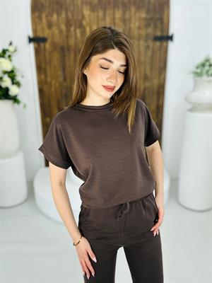 Pike Moda Kumaş Acı Kahve İkili Takım