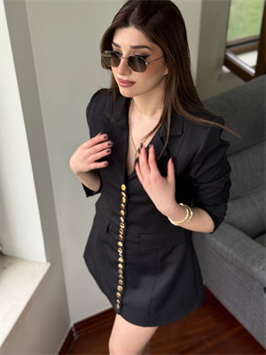 Premium Aktif Pat Düğmeli Ceket Elbise 