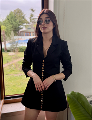 Premium Aktif Pat Düğmeli Ceket Elbise 