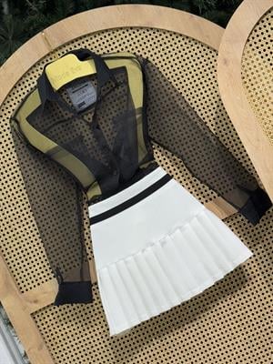 Premium Seri Beli Dantel Detaylı İçi Şort Astarlı Beyaz Pileli Etek