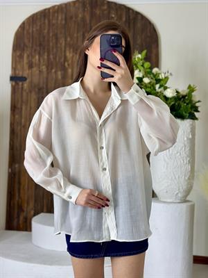 Premium Seri Oversize İpeksi Gömlek