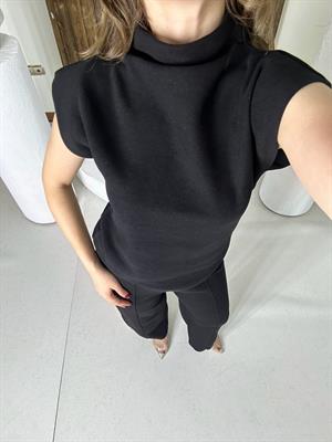 Premium Seri Vatkalı Triko İkili Takım Siyah