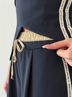 Premium Series Beli Lastikli Şeritli Pantolon 