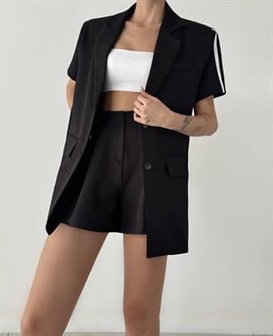 Premium Series Biyeli Siyah Şort