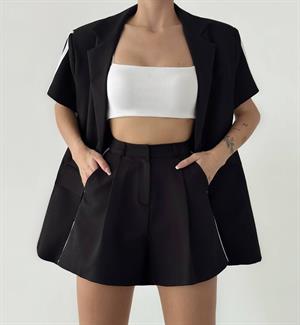 Premium Series Biyeli Siyah Şort