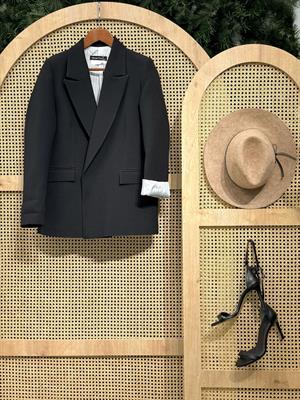 Premium Series Dubble Kumaş İçi Astarlı Vatkalı Düğmesiz Blazer Ceket