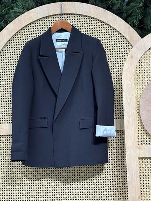 Premium Series Dubble Kumaş İçi Astarlı Vatkalı Düğmesiz Blazer Ceket