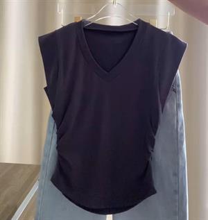 Premium V Yaka Düşük Kol Tasarım Tshirt