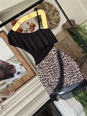 Püskül Detaylı Zarf Kesim Mini Etek