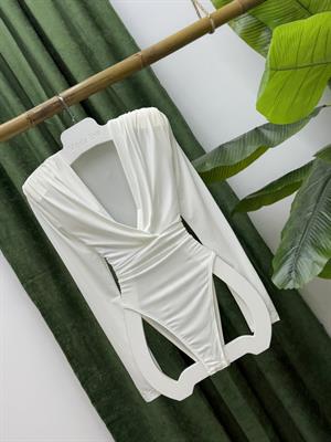 Sandy Kumaş Kruvaze Yaka Bodysuit 