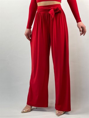 Sandy Kumaş Rahat Kalıp Kuşak Detaylı Pantolon