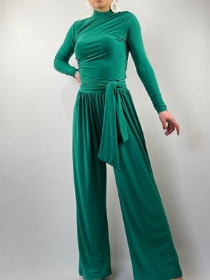 Sandy Kumaş Rahat Kalıp Kuşak Detaylı Pantolon