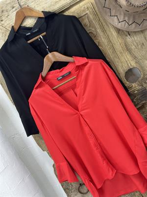 Saten Kumaş Fakir Kol Gömlek 