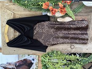 Saten Kumaş Leopar Desen Midi Boy Etek