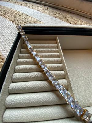 SB Çelik Micron Altın Kaplama  İri Zirkon Taşlı Suyolu Bileklik 