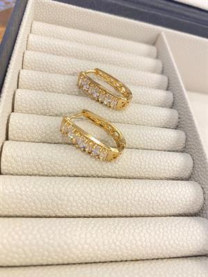 SB Xuping Baget Zirkon Taş Detaylı Halka Küpe 