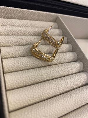 SB Xuping ZirkonTaşlı Köşeli Halka Küpe 