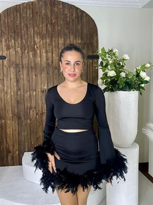 Scuba Kumaş Otriş Detaylı Tasarım İkili Takım