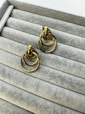 Üç Halkalı Sarmal Küpe 