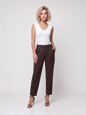 V Yaka Drape Detaylı Bluz Beyaz