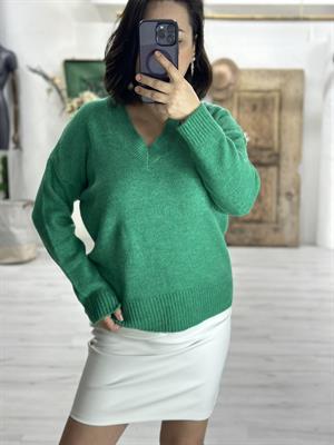 V Yaka Salaş Yumoş Triko Basic Kazak 