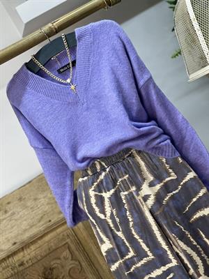 V Yaka Salaş Yumoş Triko Basic Kazak 