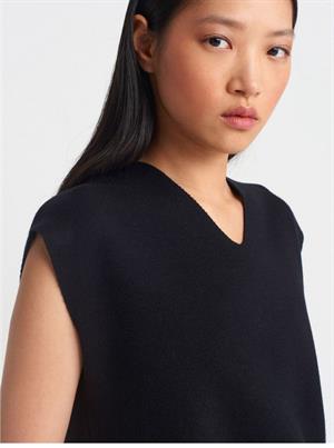 V Yaka Yumuşak Dokulu Süveter Siyah