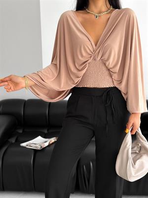 Vanezia Kumaş Yarasa Kol Gipeli Bluz