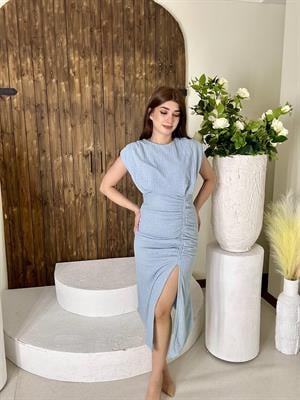 Vatkalı Astarlı Merserize Triko Elbise