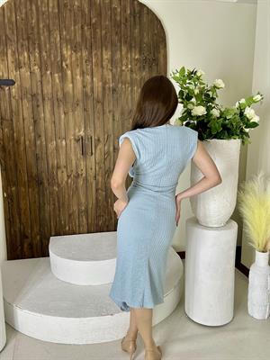 Vatkalı Astarlı Merserize Triko Elbise