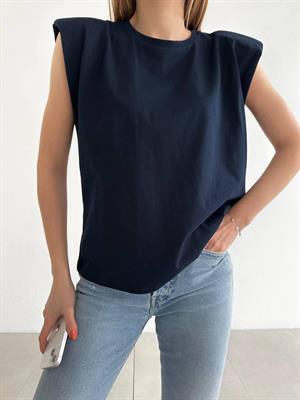 Vatkalı Basic T-shirt Siyah