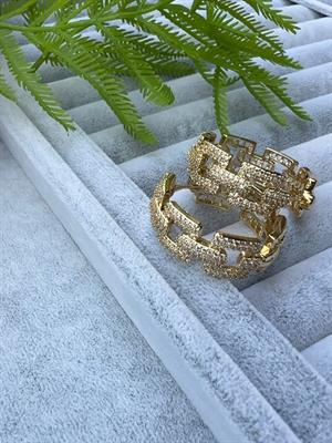 Xuping Özel Seri Zirkon Taşlı Büyük Halka Küpe 