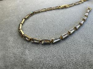 Zirkon Baget Taşlı Su Yolu Çelik Bileklik 