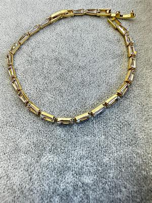 Zirkon Baget Taşlı Su Yolu Çelik Bileklik 