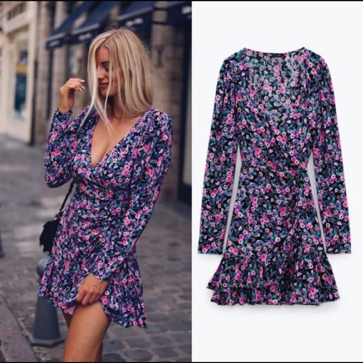  FLORAL DESEN ELBİSE 