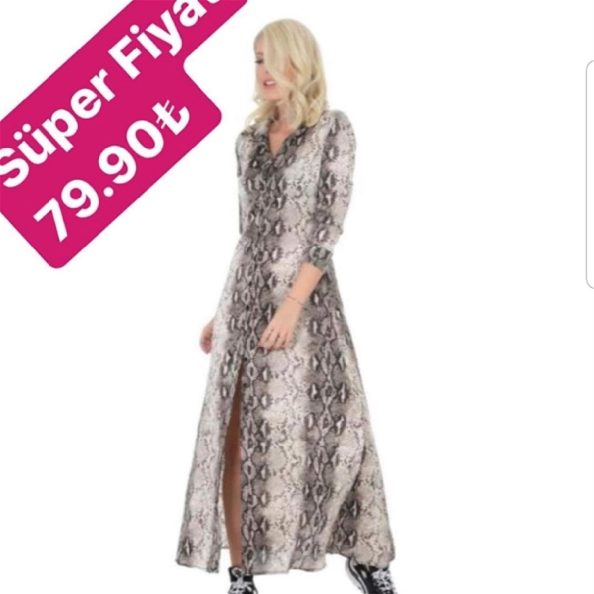  YILAN DESEN GÖMLEK ELBİSE 