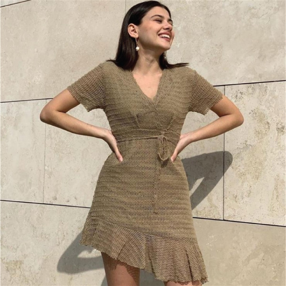 ASİMETRİK TRİKO ELBİSE