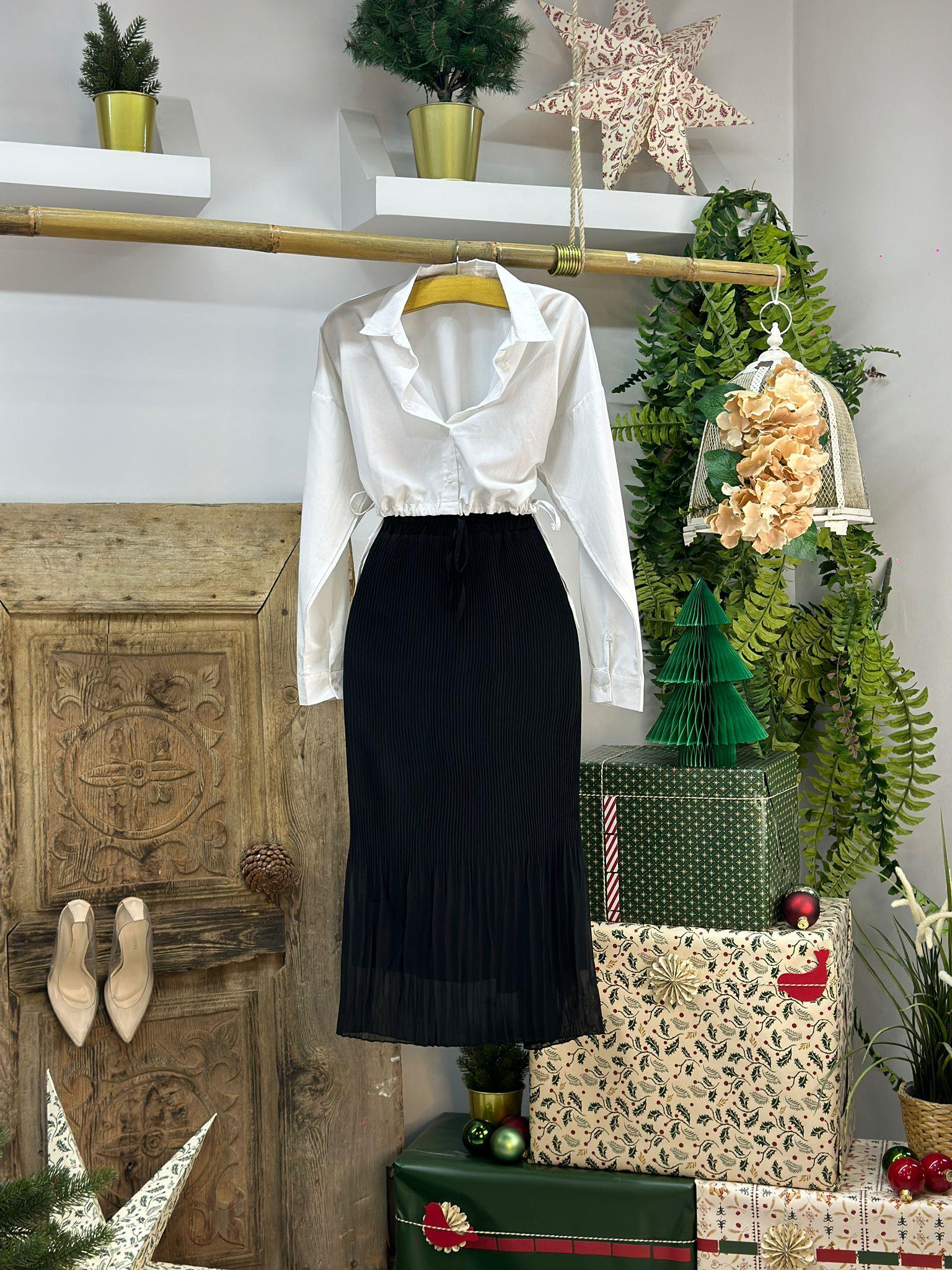 Astarlı Beli Bağlama Detaylı Pliseli Şifon Midi Boy Etek 