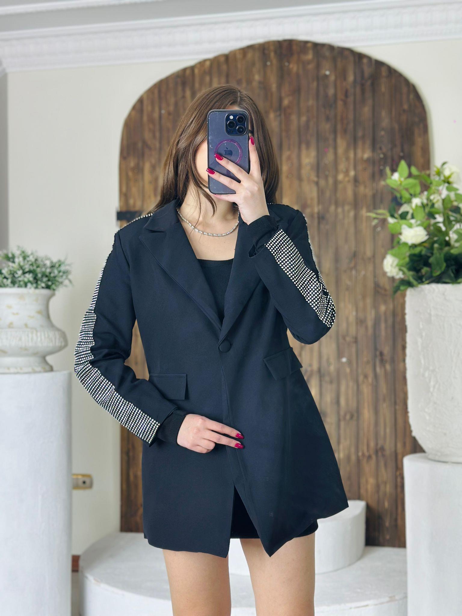 Atlas Kumaş Taş Şeritli Ceket