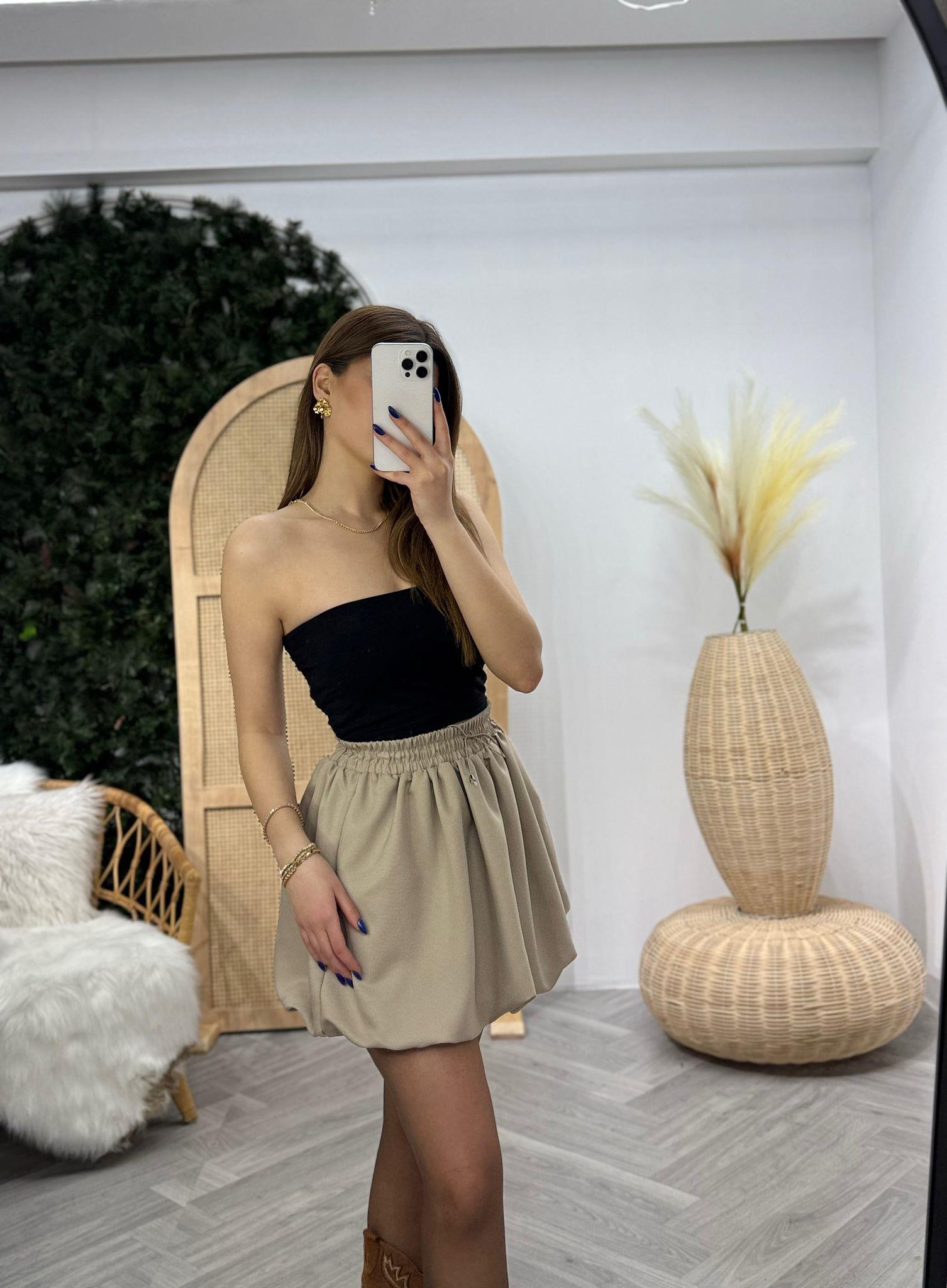 Beli Lastikli Cepli Mini Balon Etek Bej