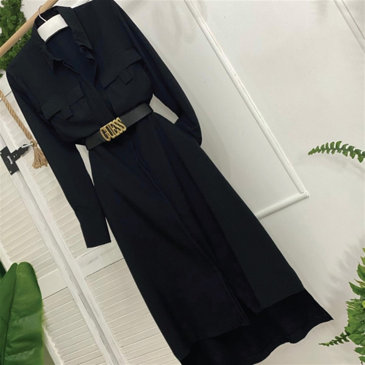 CEP DETAY GÖMLEK ELBİSE