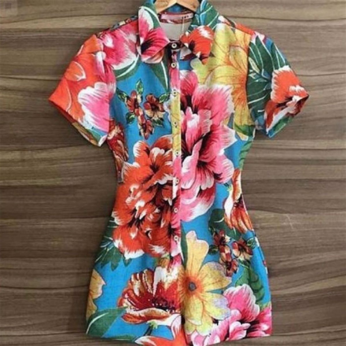 ÇİÇEK DESEN CREP ŞORT TULUM