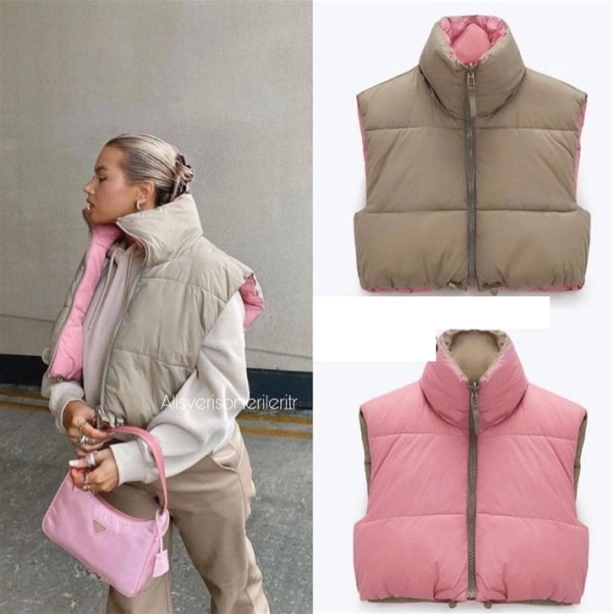 ÇİFT TARAFLI ŞİŞME KISA YELEK 