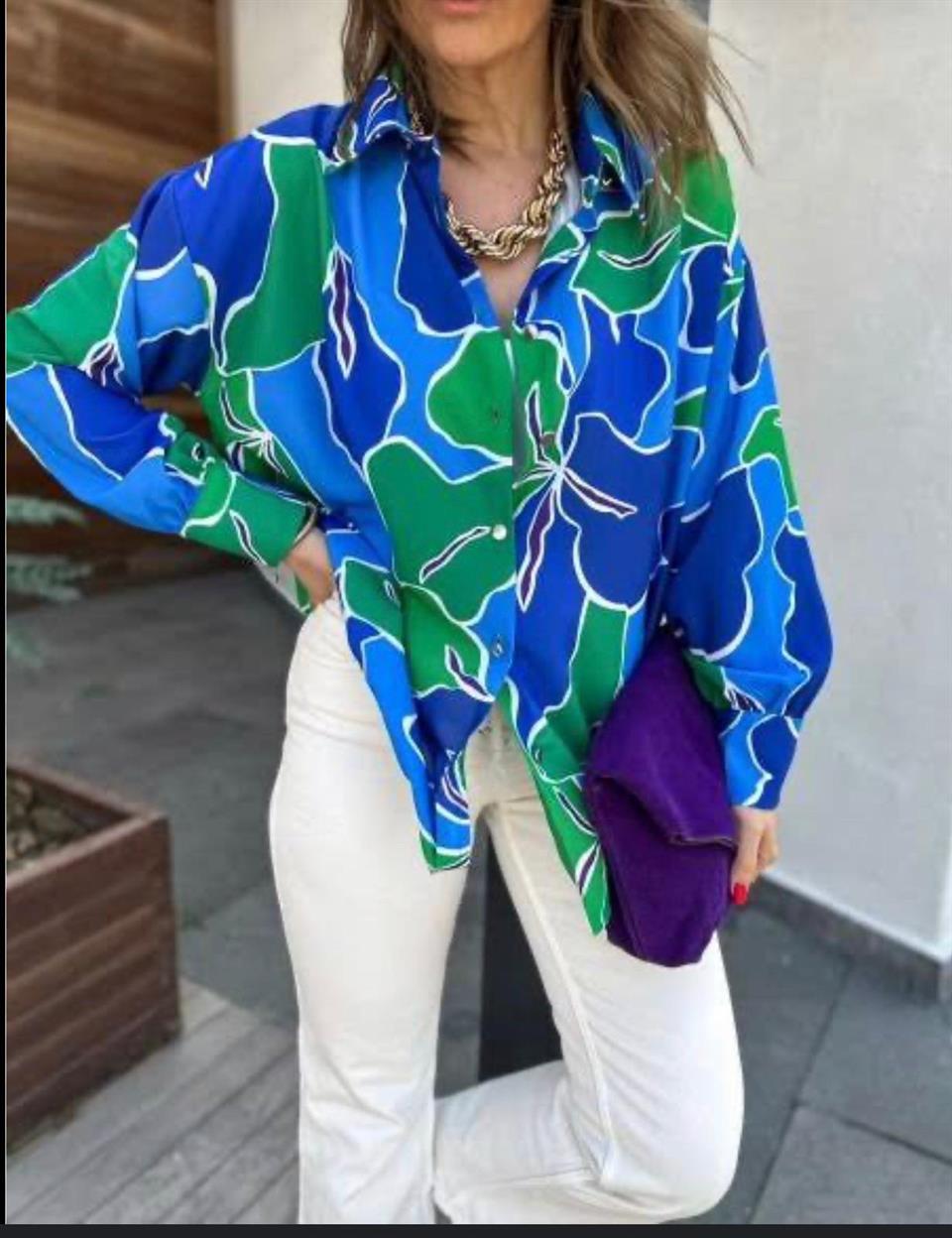 Cobe Kumaş Desenli Tasarım Gömlek 