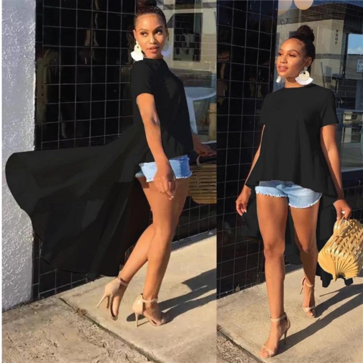 COTON KUMAŞ ASİMETRİK BLUZ