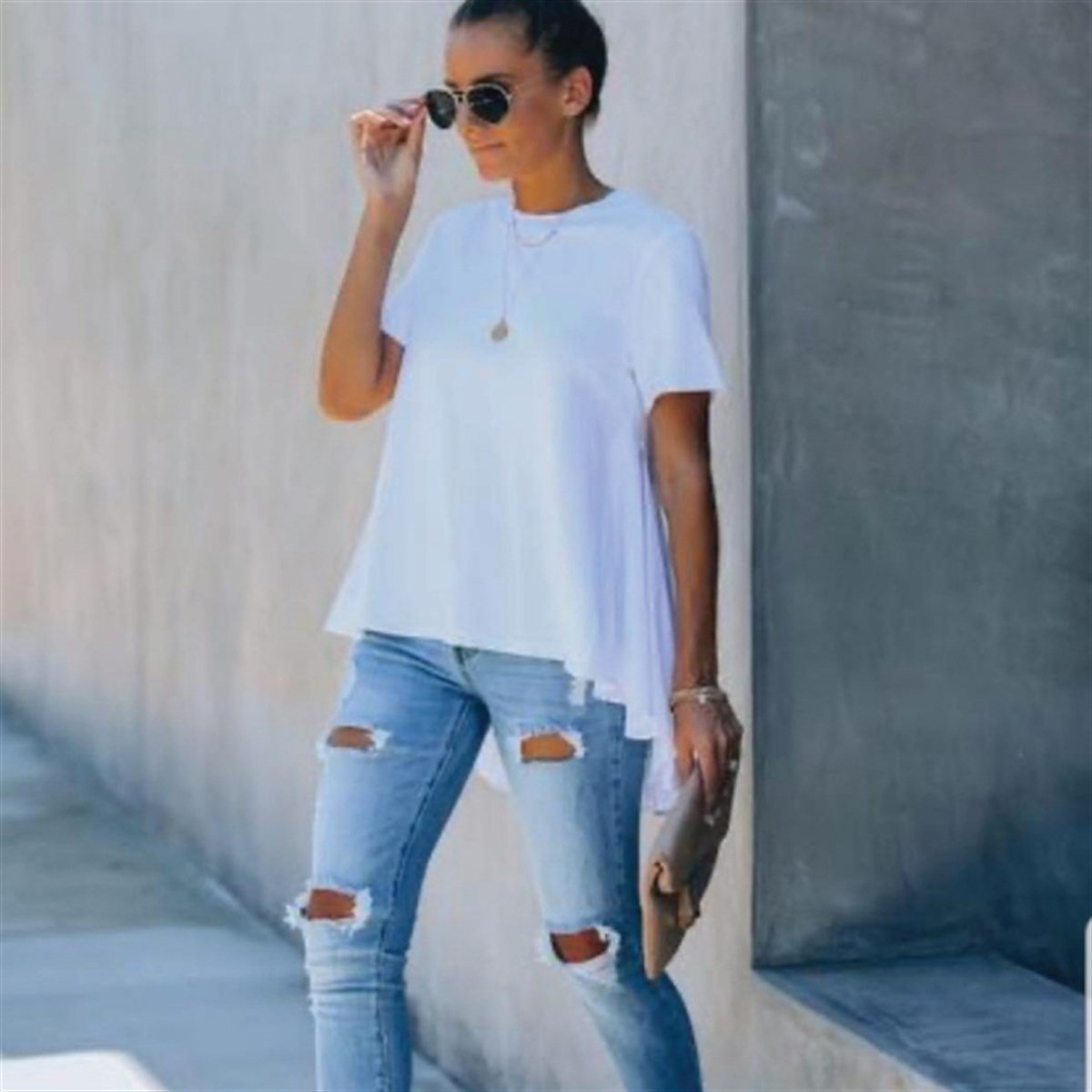 DOKUMA KUMAŞ ASİMETRİK BLUZ 