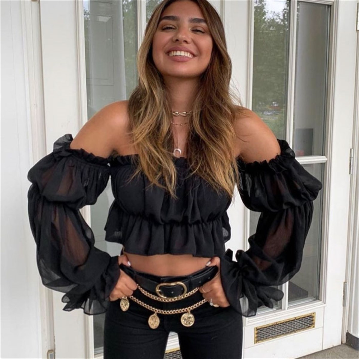 FIRFIRLI ŞİFON CROP BLUZ