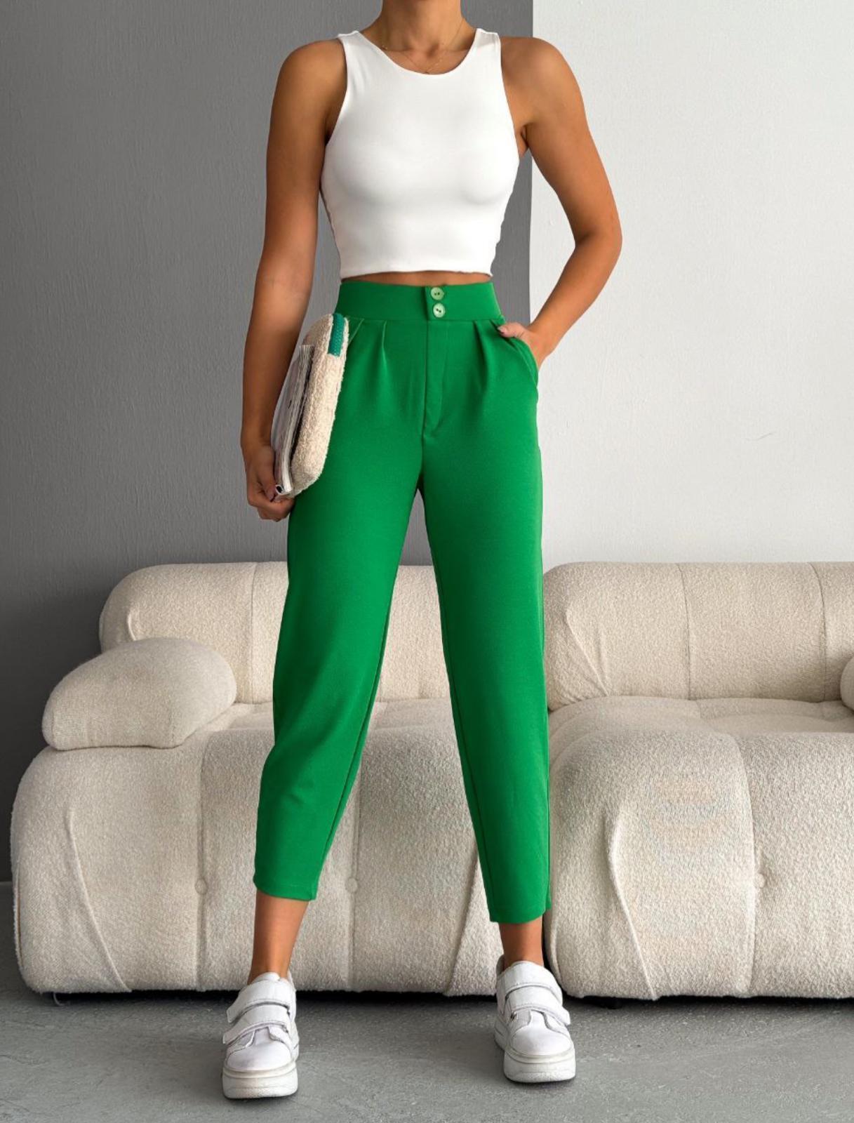 İthal Crep Full Likralı Havuç Pantolon